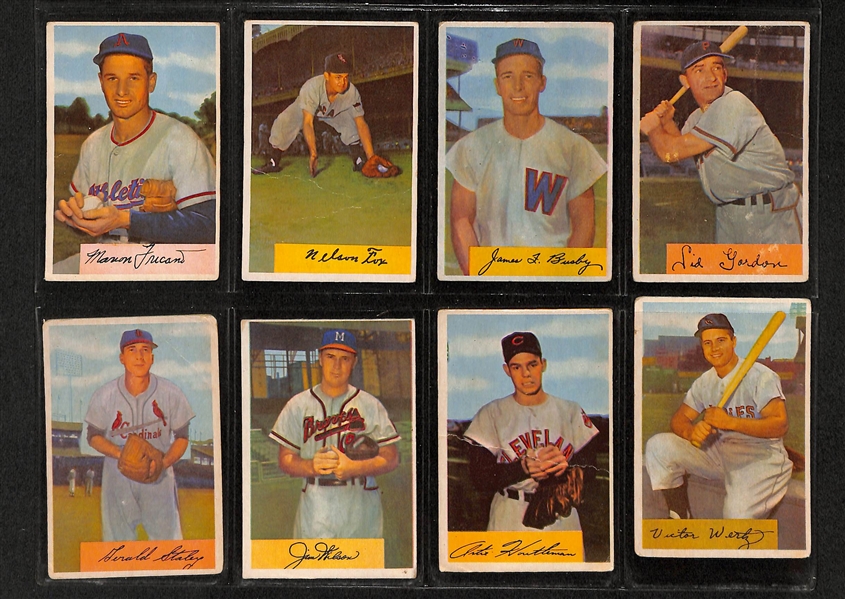 Lot Of 75 1954 Bowman Baseball Cards w. Nellie Fox